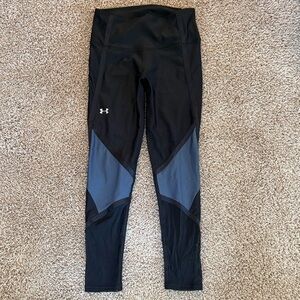 Under Armour Women’s Black & Slate Blue Panel Performance Leggings
